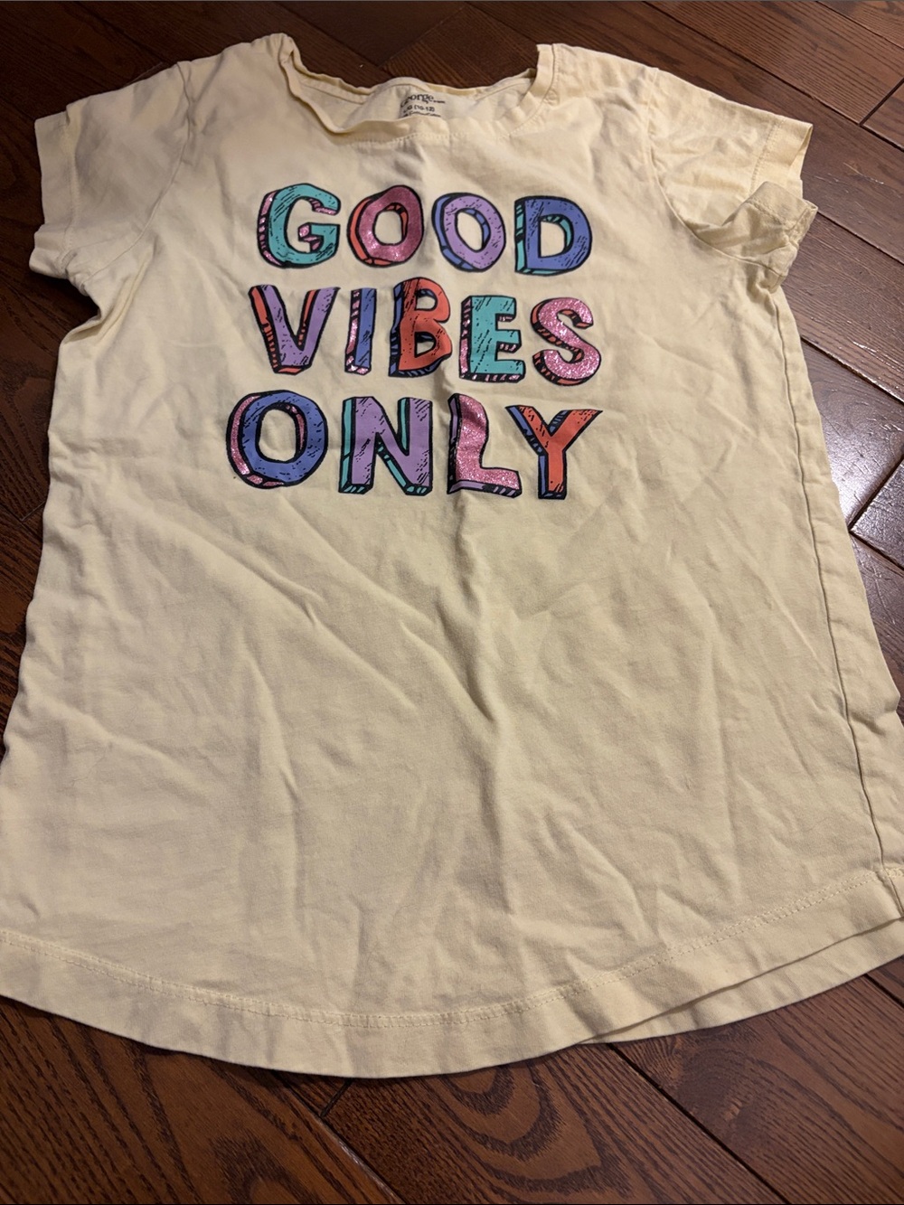 🔥 5/$25 - Good Vibes Only Yellow Graphic Tee - Kids